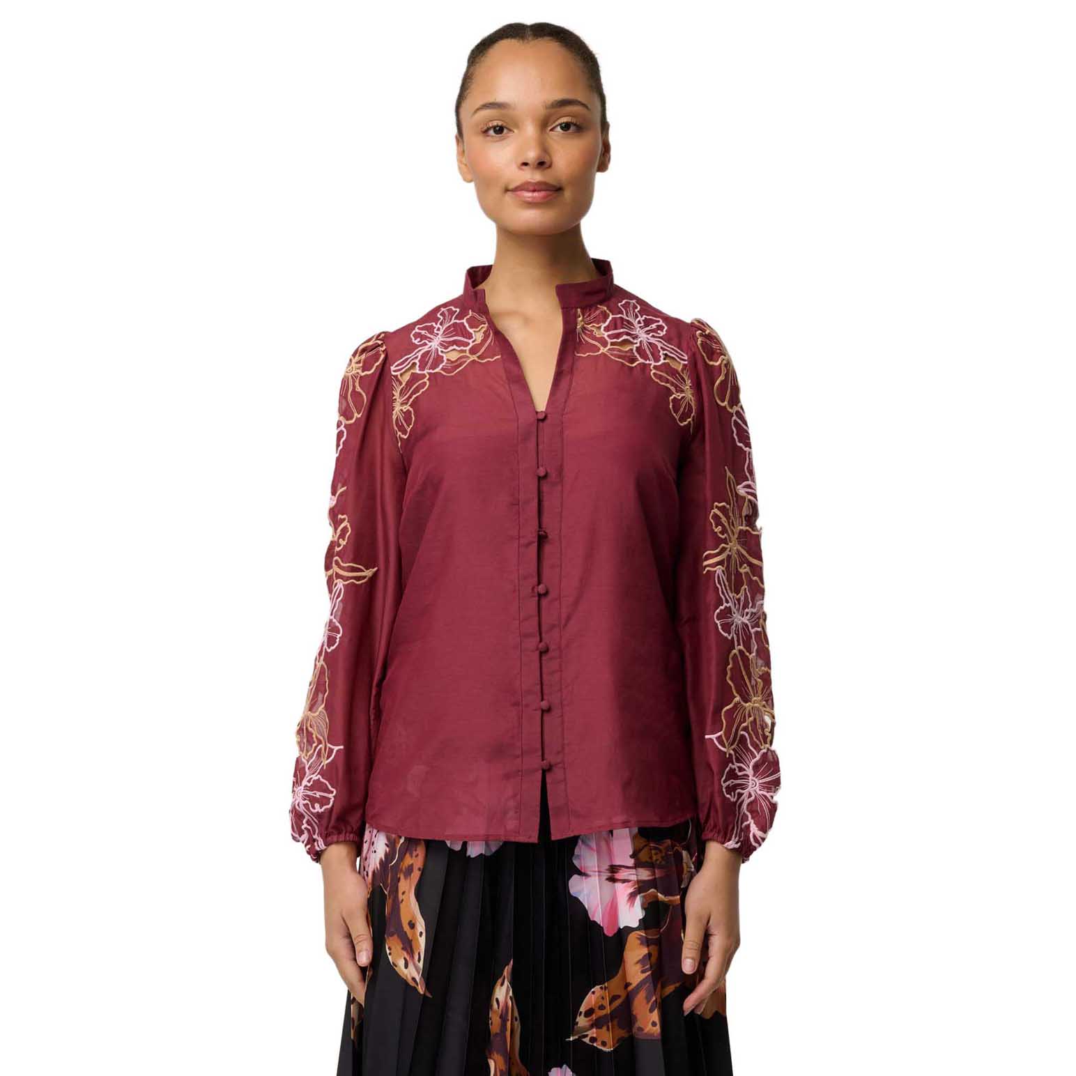 OnceWas Maren Embroidered Blouse